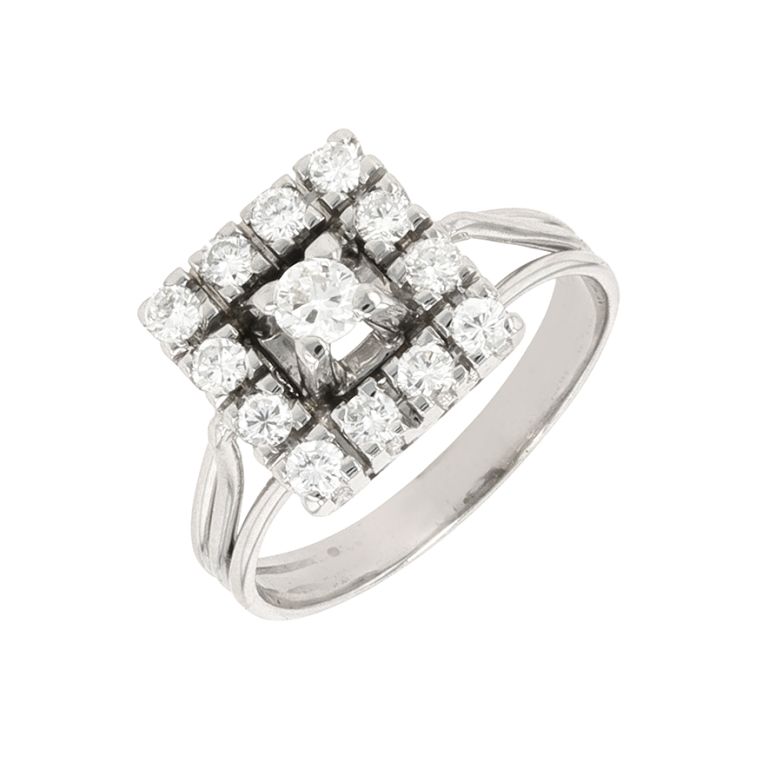 Bague vintage diamants 0.64 carat or blanc 5.06g Comme neuf -  reconditionné disponible sur Gemme Les Bijoux